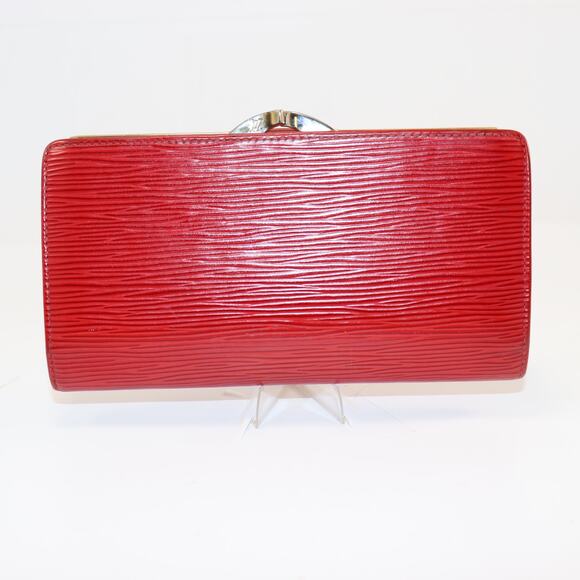 Louis Vuitton Epi Leather Red Long Wallet with Kiss Lock Coin Purse - M19919 - Picture 2 of 9
